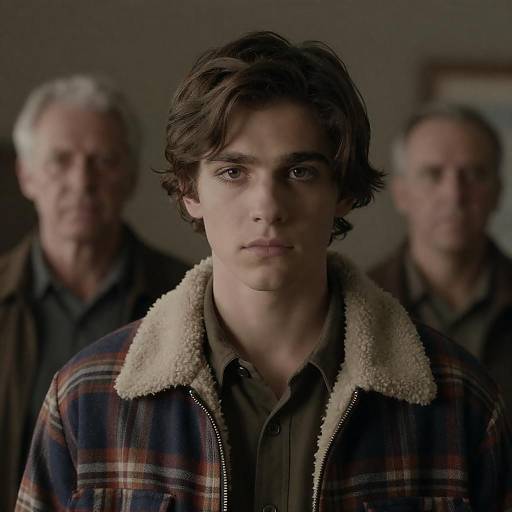 Young Man in Plaid Shirt Portrait