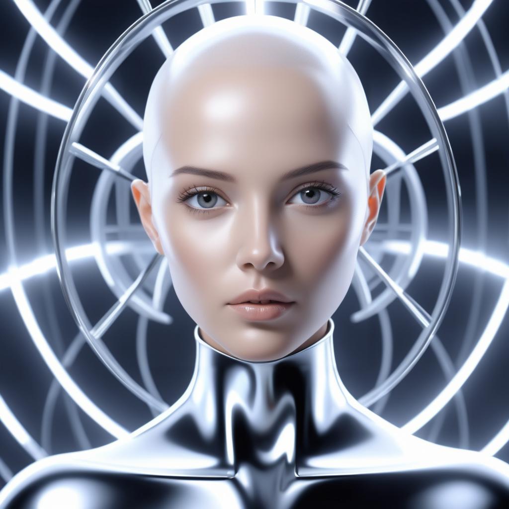 Futuristic Female Scientist in Silver