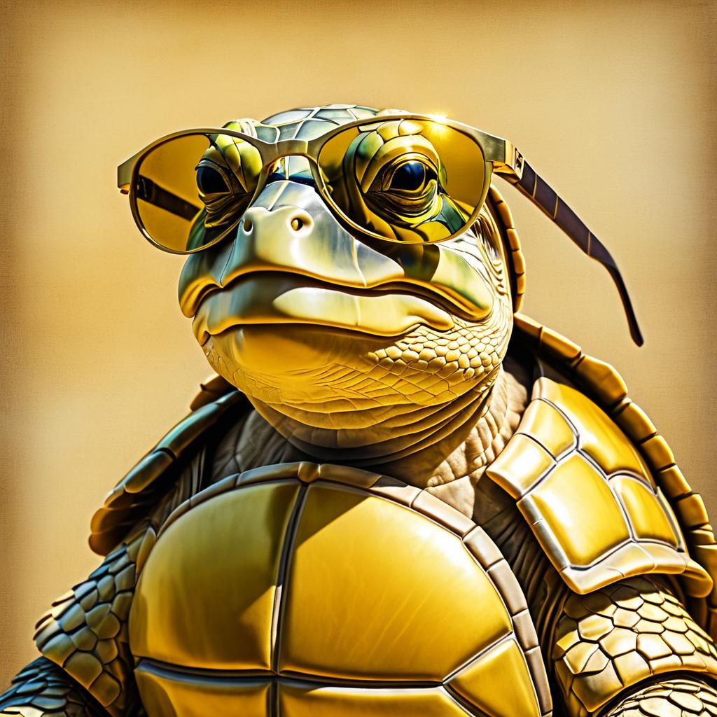 Mannerist Turtle in Sunglasses Artwork