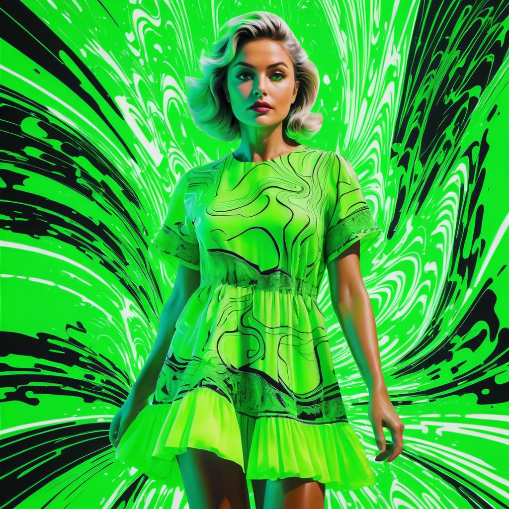 Neon Summer Dress in Cindy Sherman Style