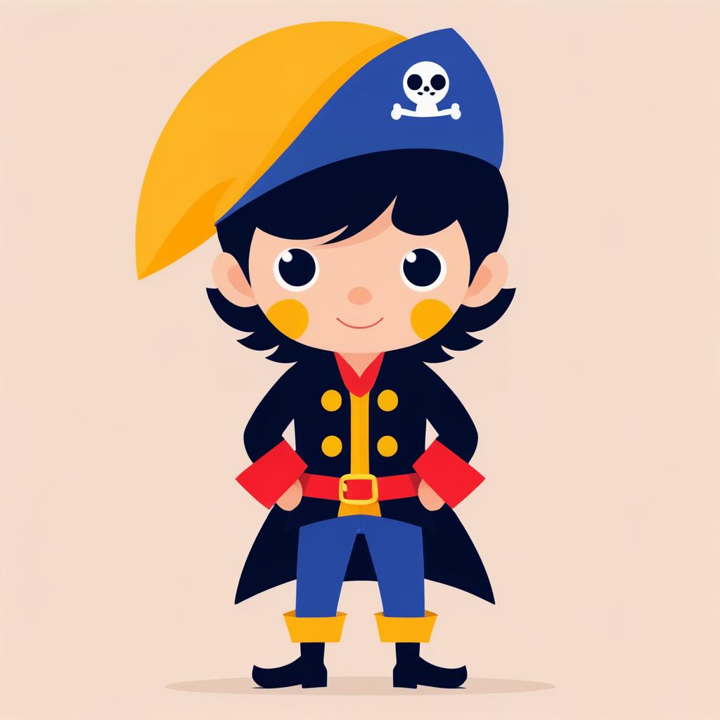 Minimalist Pirate Boy Illustration Design