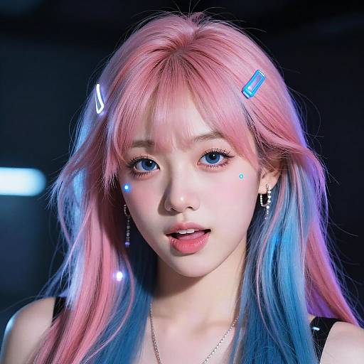 Futuristic E Girl Portrait