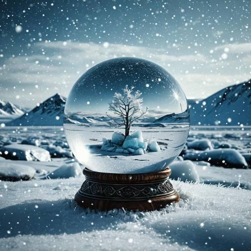 Crystal Ball with Frozen Arctic Tree Inside Crystal Ball with Frozen Arctic Tree Inside