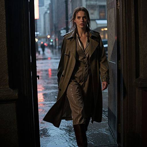 Heroine in Rainy Metropolis