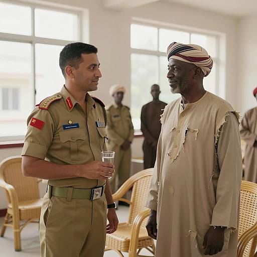 Two Men in a Room with Windows