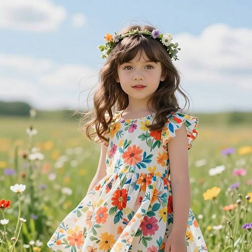Young Girl in Floral Meadow