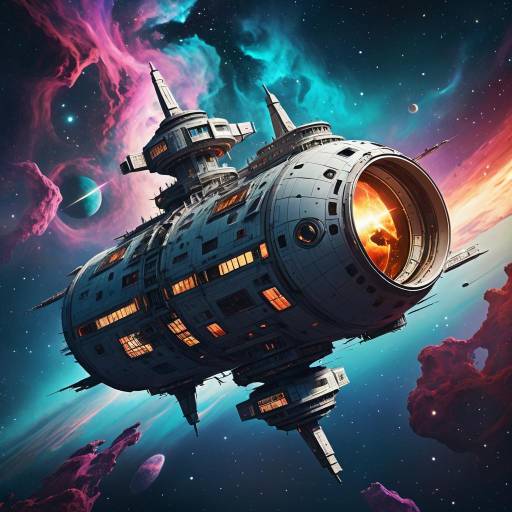 Surreal Space Station in Cosmic Void