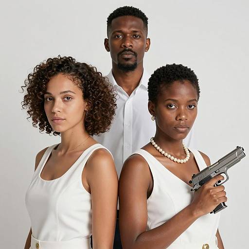 Three African Americans in Dramatic Pose