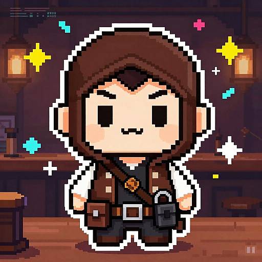 Chibi Pixel Art Fantasy Thief