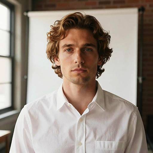Natural-Light Studio Portrait of Man