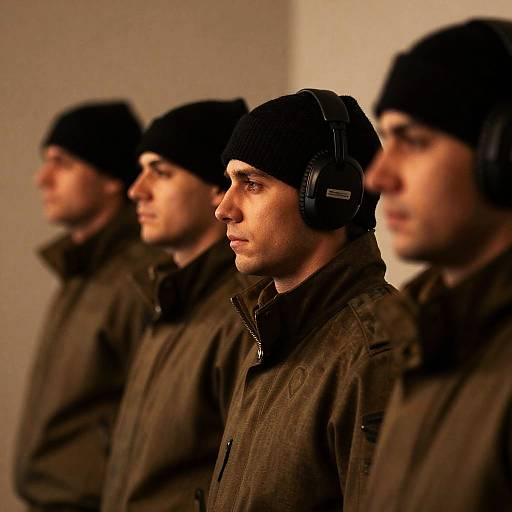 Men in Profile with Beanies and Jackets