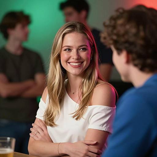 Smiling Woman with Bright Background