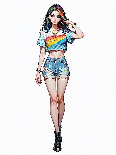 Bohemian Chic Full Body Studio Portrait