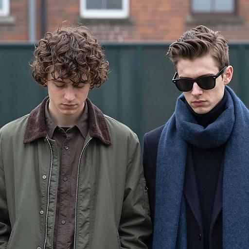 Stylish Young Men Under Light Rain