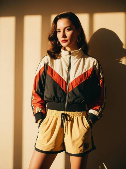Sporty Chic Woman in Color-Block Outfit