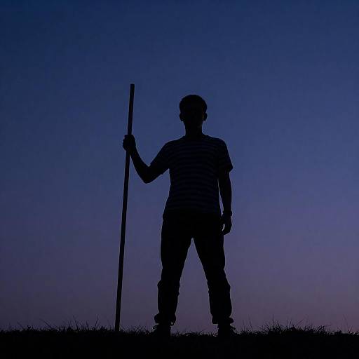 Silhouette of a Man at Dusk