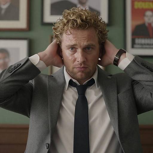 Confused Man in Grey Jacket Portrait