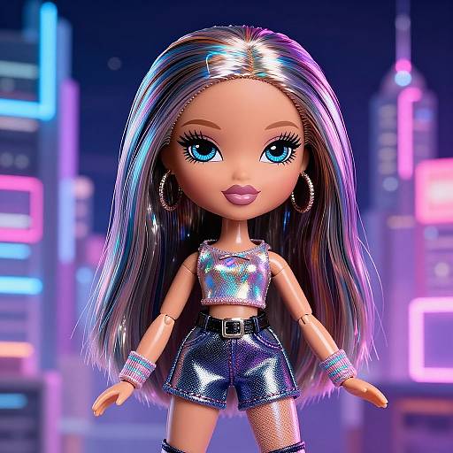 Bratz Doll Meets AI Neon City