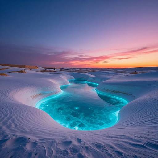 Surreal Twilight Desert Oasis