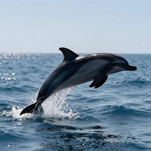 Dramatic Dolphin Leap Above Ocean Waves