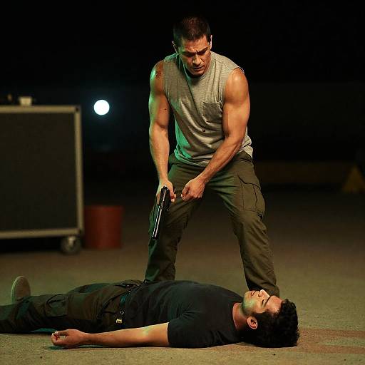 Intense Scene of Conflict and Survival