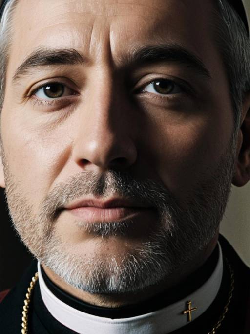 Close-up of Man in Catholic Priest Costume