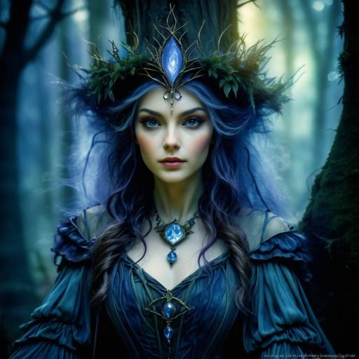 Mystical Sorceress in Enchanted Forest