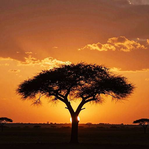 Striking Orange Acacia Sunset