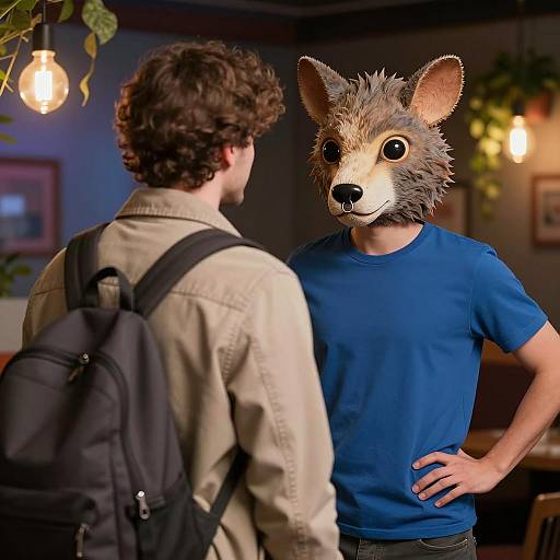 Mysterious Encounter in Colorful Ambiance