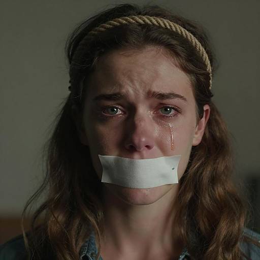 Intense Portrait of Distress and Emotion