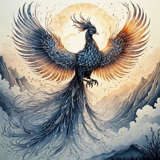 Fantasy Phoenix in Dawn Mist