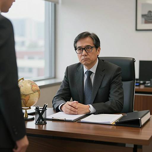 Serious Executive in Modern Office Setting