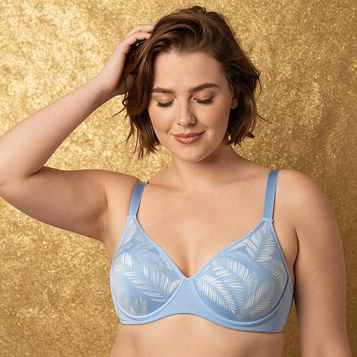 Serene Elegance: Woman in Blue Bra