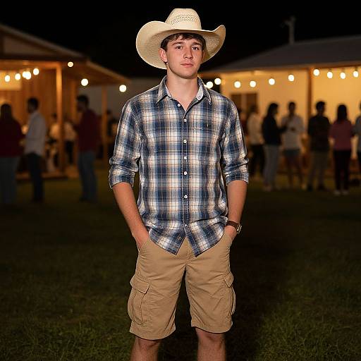 Young Man at Casual Outdoor Gathering