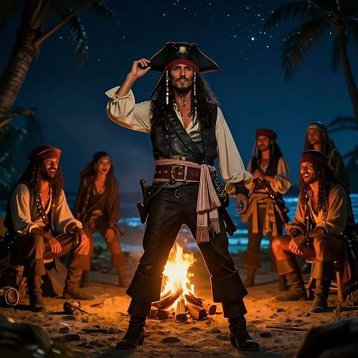 Fearless Pirate Crew Campfire Pose