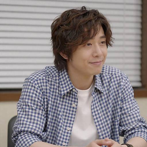 Casual Portrait of a Man in Checkered Shirt