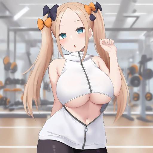 Anime Girl in Gym Outfit with Twin Tails