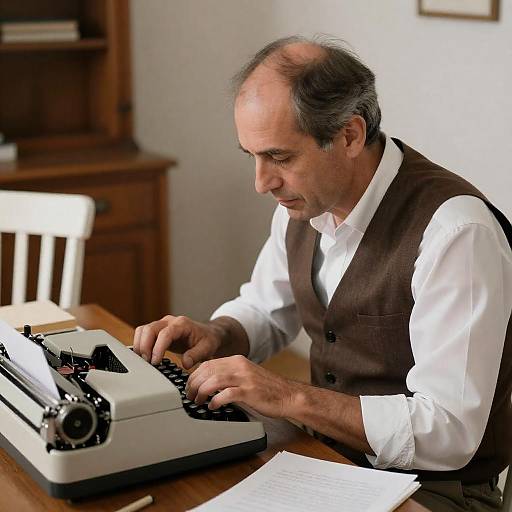 Vintage Writer at Work: A Retro Scene