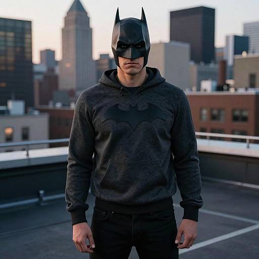 Batman Urban Casual Rooftop Scene