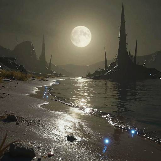 Futuristic Alien Nightscape Artwork