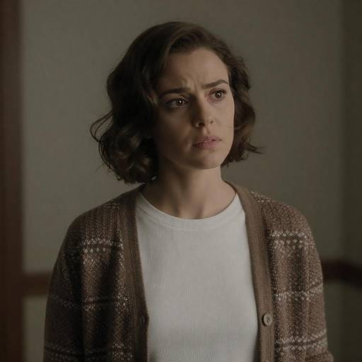 Concerned Woman in Soft Lighting