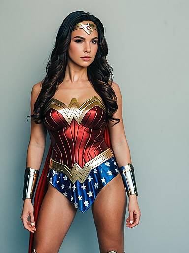 Woman in Wonder Woman Cosplay Costume
