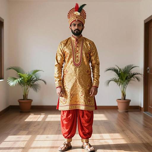 Festive Indian Man in Traditional Attire
