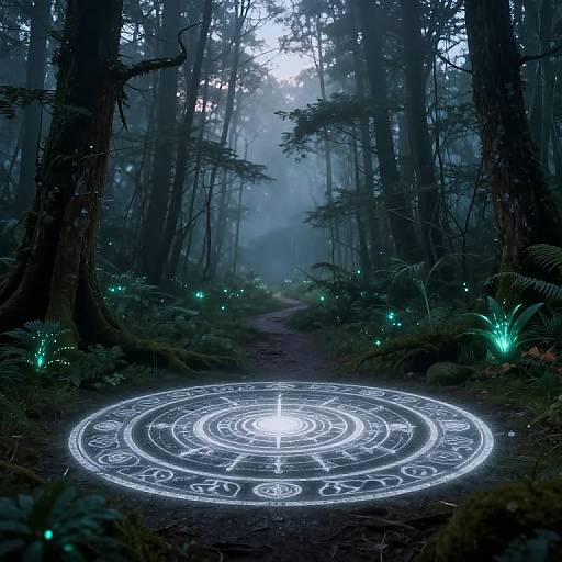 Retrofuturistic Mystical Swamp Forest