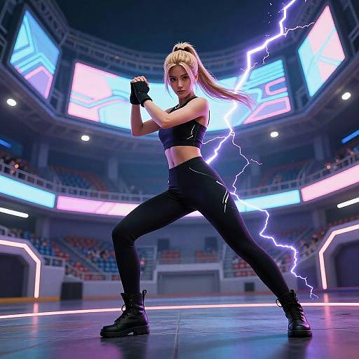 Elesa in Electrifying Modern Stadium