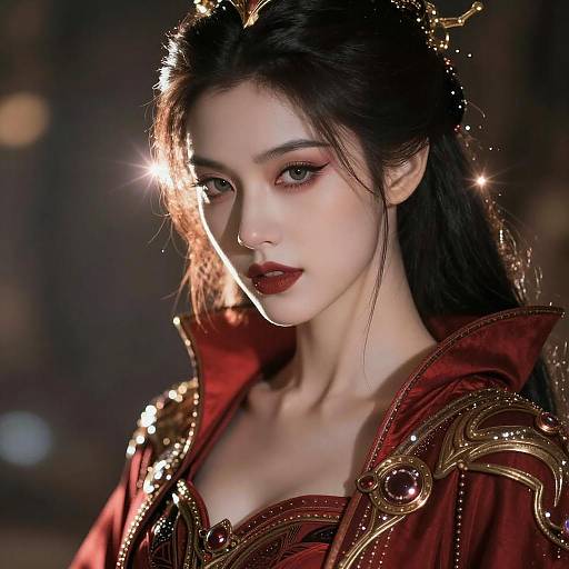 Fantasy Female Vampire in Red Robe