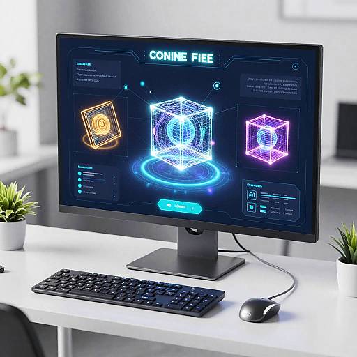 Futuristic 3D Model Conversion Interface