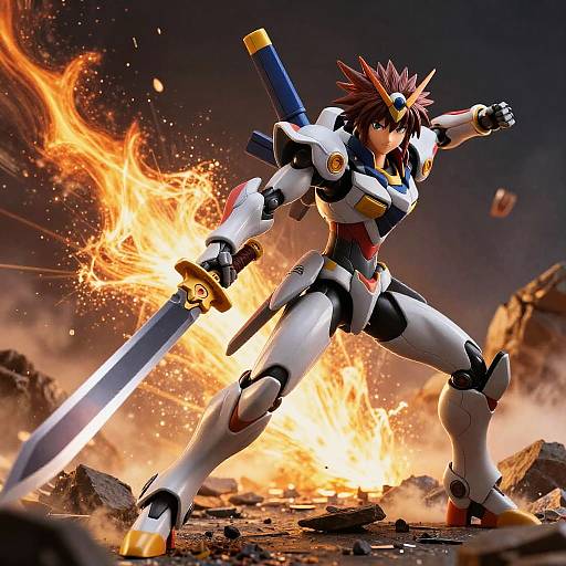 Epic Mecha Anime Battle Scene