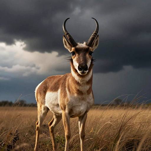 Cinematic Storm Pronghorn Photoreal Portrait