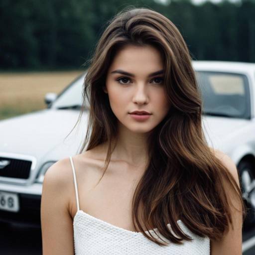 Chic Lady in a White Dress